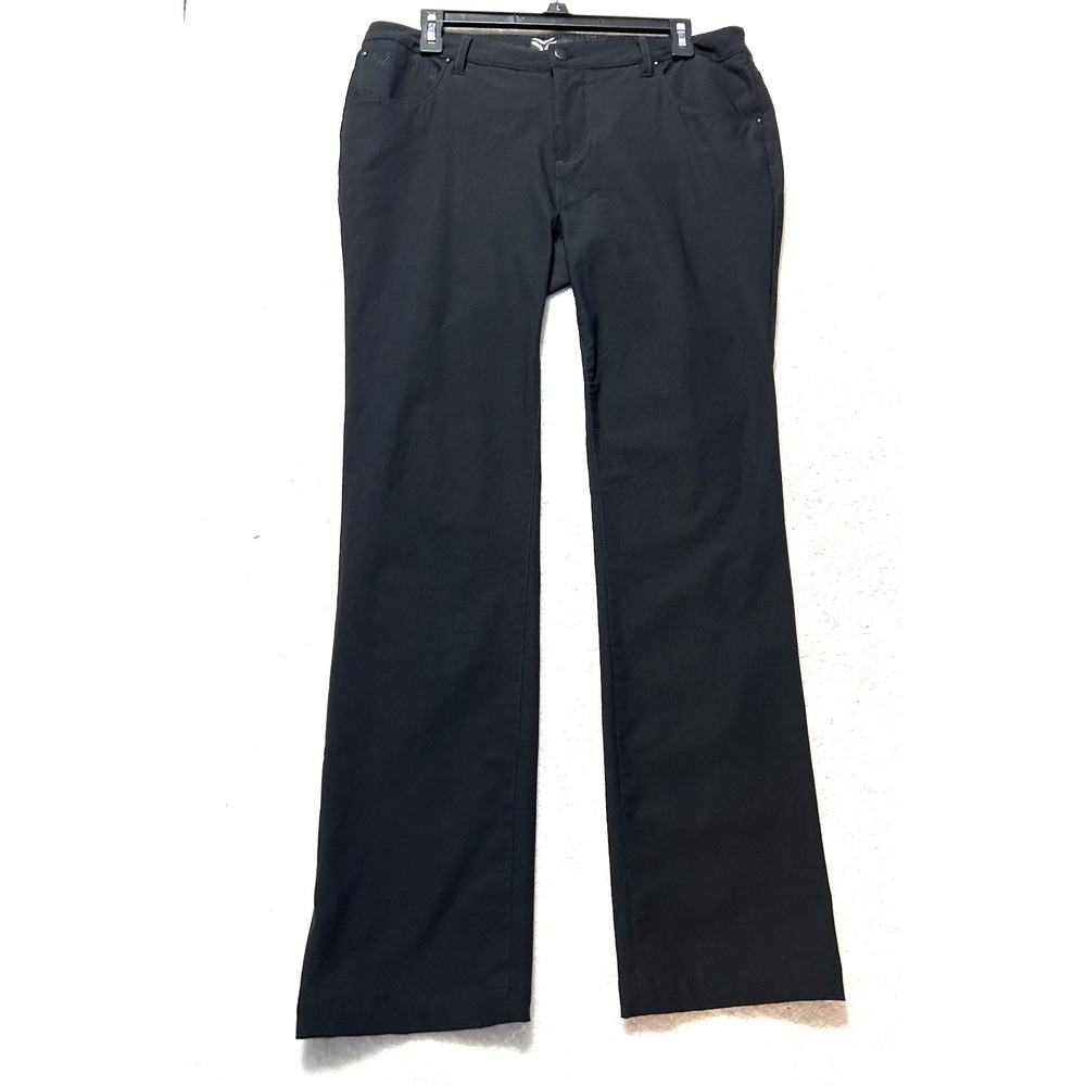 Fera Women's Stretch Size 12 Black Nylon Blend Pants (H2)